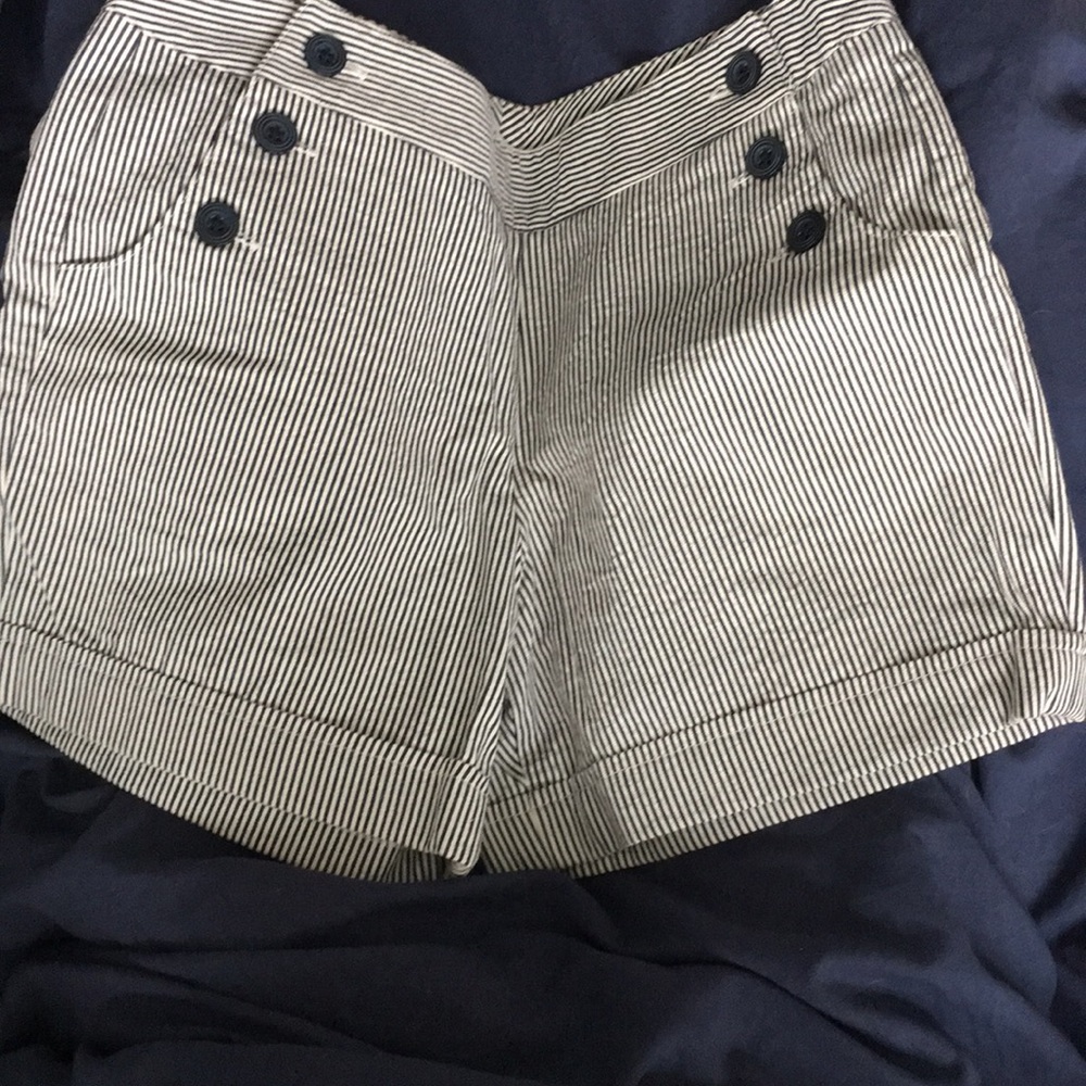 New never warn! Sandro white/blue striped shorts